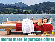 öffnet am 15.08.2008: monte mare Seesauna mit Saunaschiff im Tegernsee (Foto: monte mare)